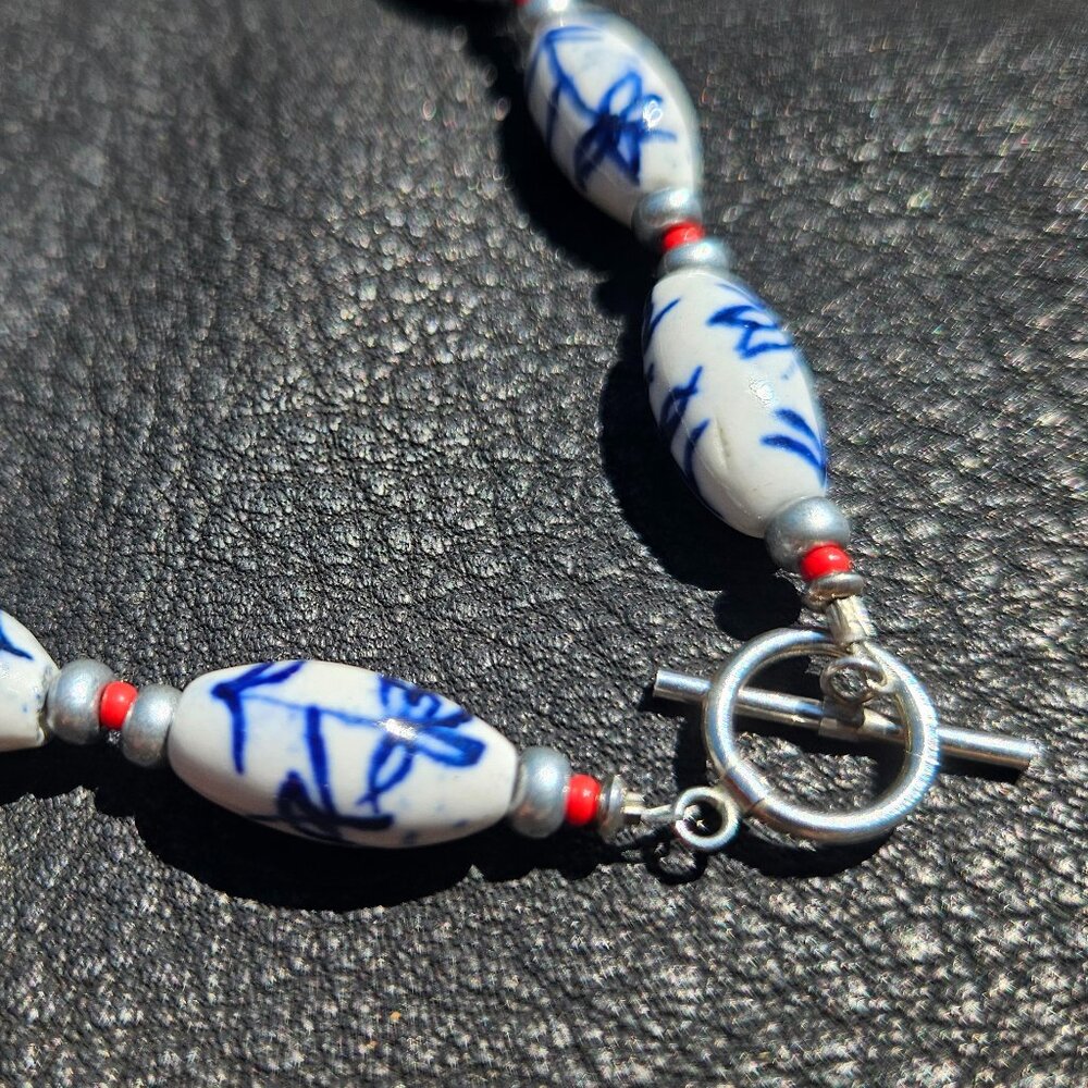 Porcelain Chinoiserie Necklace - Picture 3 of 9